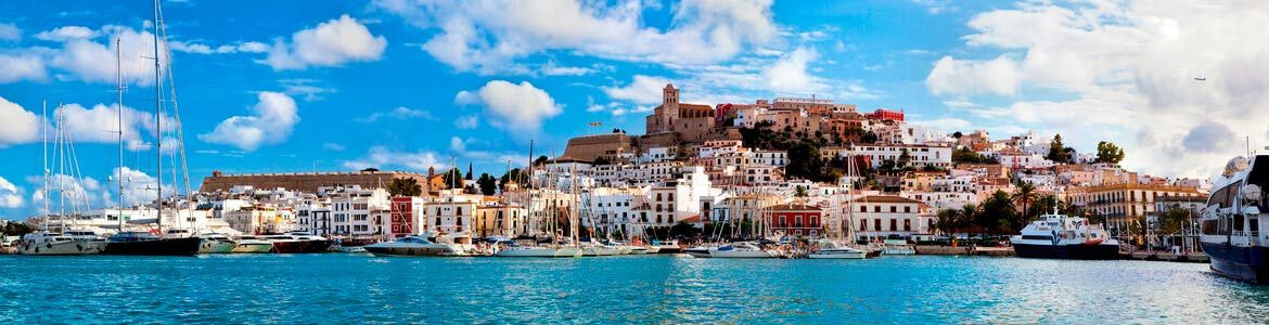 Panoramic View of the old town of Ibiza
