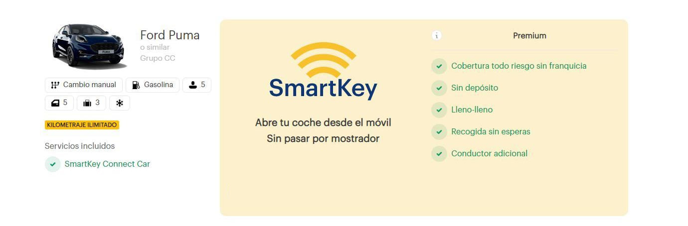 reserva coche conectado con smartkey