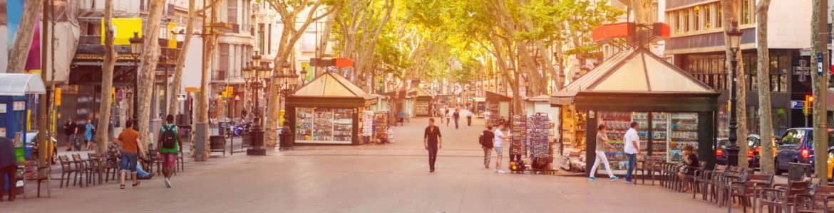Η Ράμπλα της Βαρκελώνης νωρίς το πρωί