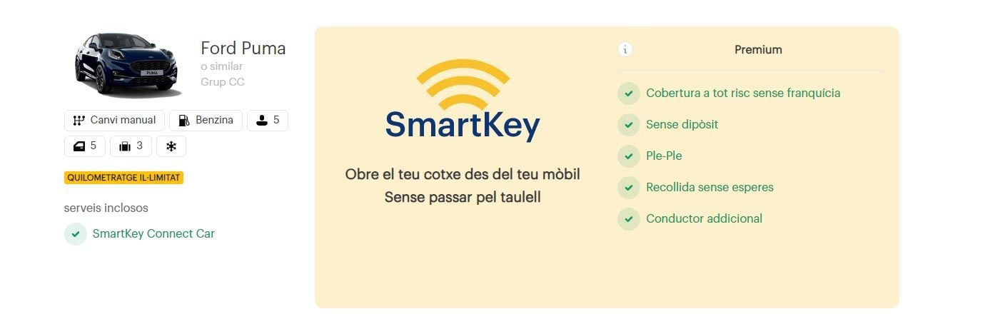 incloure el SmartKey a la meva reserva