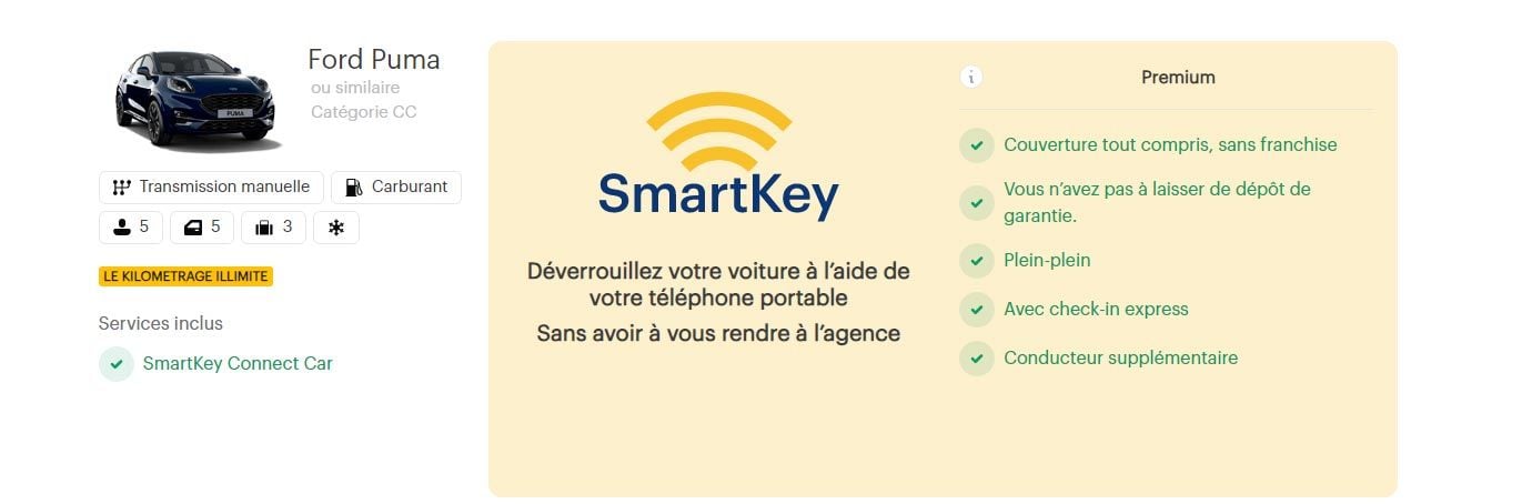 Louez un véhicule avec Smartkey