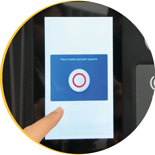 3. Confirm the opening by pressing the locker screen