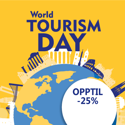 Opptil -25 % 🚗 på Verdens turismedag 🧳