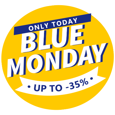 Jusqu'à -35 % pour 💙 le Blue Monday 💛