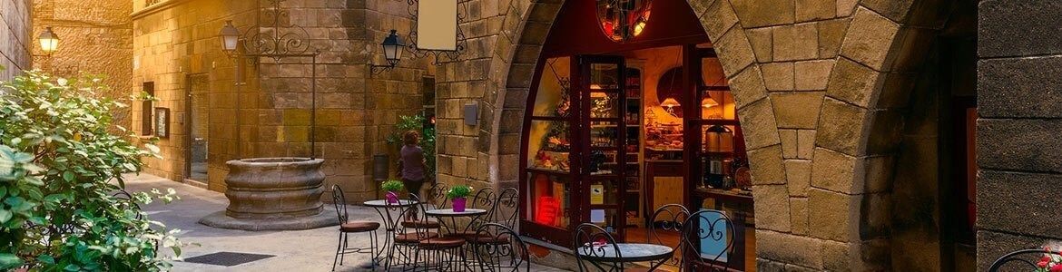 Traditionell arkitektur i Poble Espanyol, Barcelona