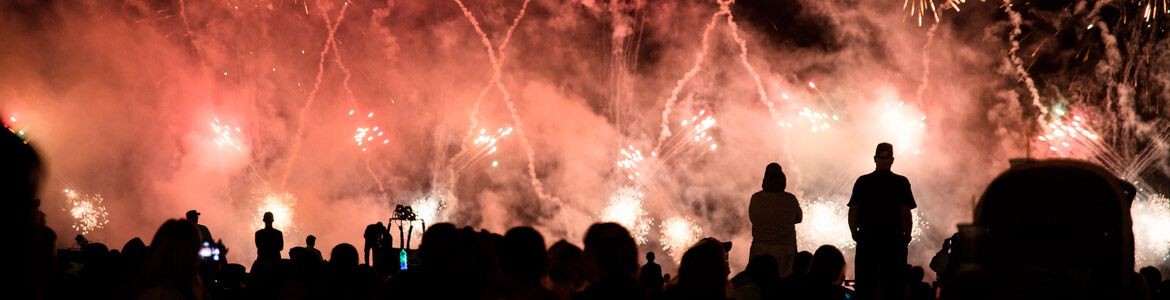 Fireworks during Sant Joan night at Barcelona