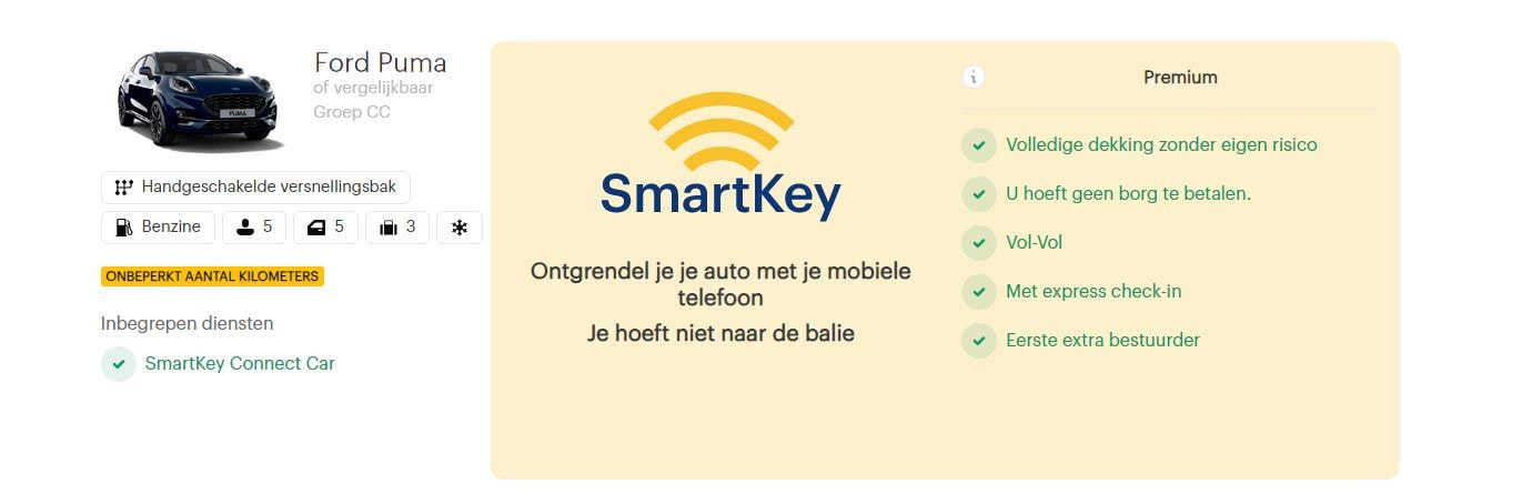 boek ik mijn auto met SmartKey
