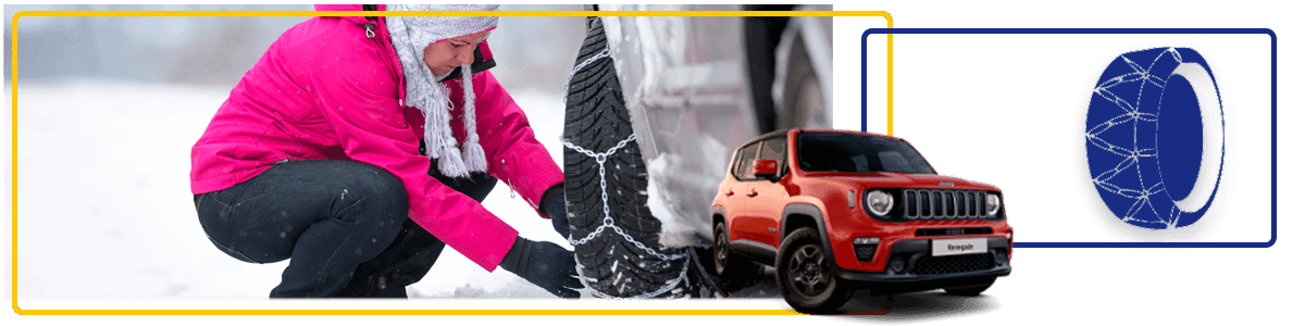 Aluguer de carros com correntes de neve