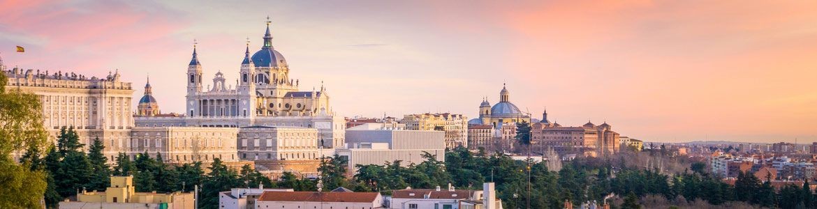 panoramic view of the almudena cathedral in Madrid