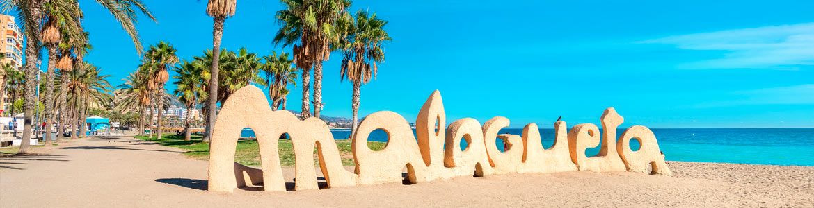 Den berömda Malagueta-stranden i Malaga