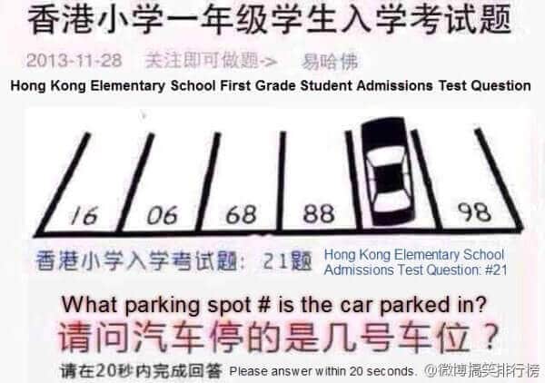 In what number parking space is the car parked in?